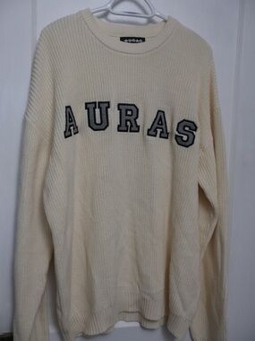 Auras Oversized White Sweater - Chunky Knit